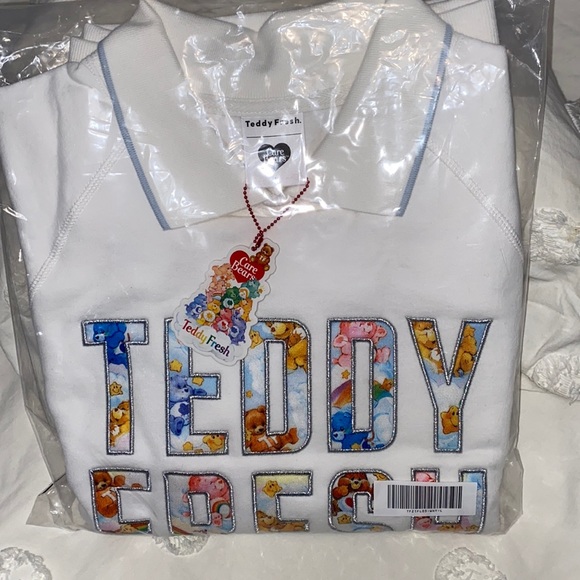 Teddy Fresh Sweaters | Teddy Fresh x Carebears Appliqu Collar Sweater | Color: White | Size: L | Va24's Closet